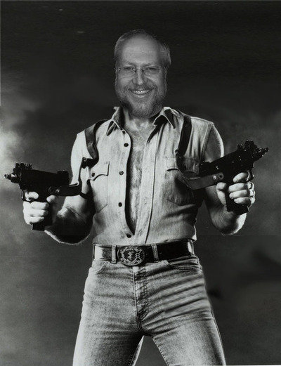 Douglas Crockford with guns